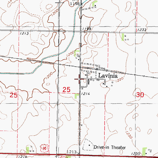 Topographic Map of Lavinia (historical), IA
