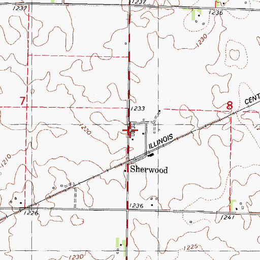Topographic Map of Sherwood Post Office (historical), IA