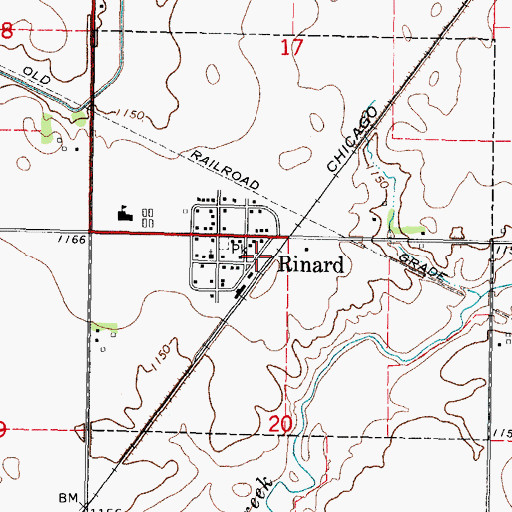Topographic Map of Rinard (historical), IA