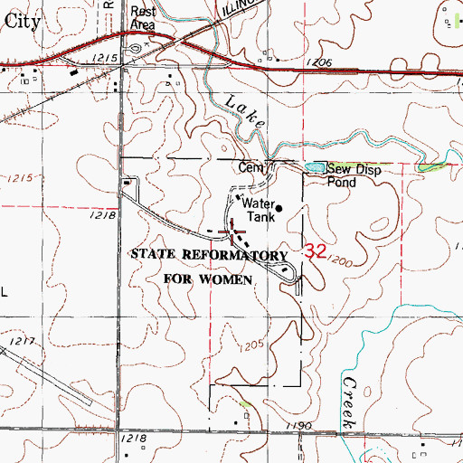 Topographic Map of North Central Correctional Facility, IA