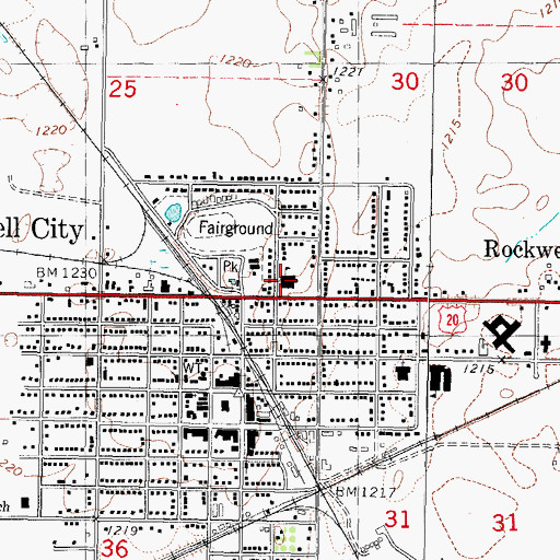 Topographic Map of Site of Pioneer Children's Grave Historical Marker, IA