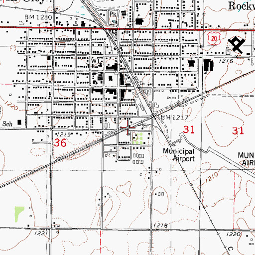 Topographic Map of Rockwell City, IA