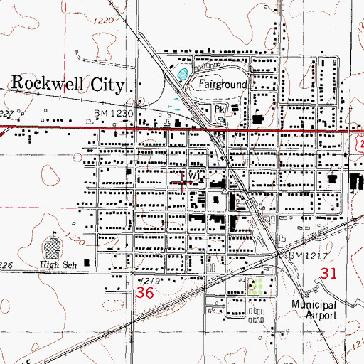 Topographic Map of Presbyterian Church, IA
