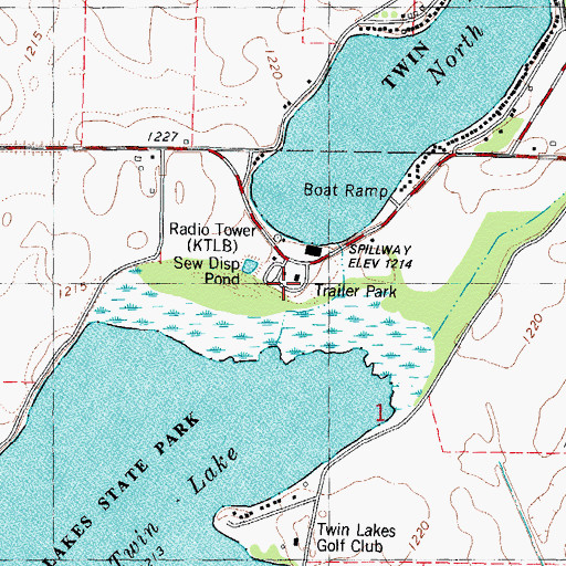 Topographic Map of Twin Lakes Trailer Court, IA