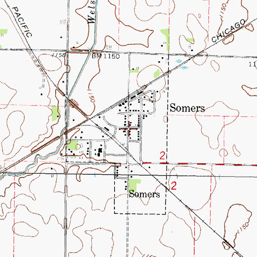 Topographic Map of Somers City Hall, IA