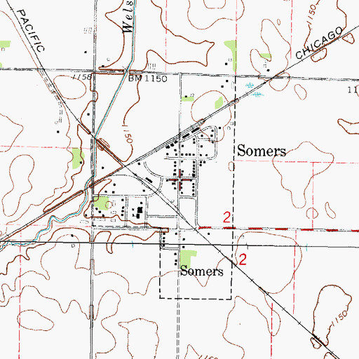 Topographic Map of Somers City Library, IA