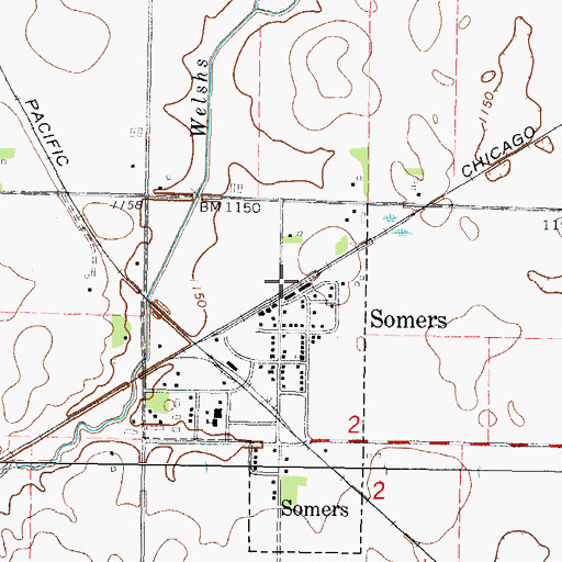 Topographic Map of Somers, IA