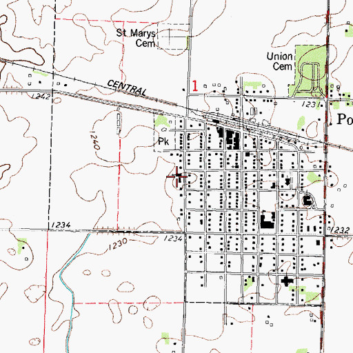 Topographic Map of Immanuel Lutheran Church, IA