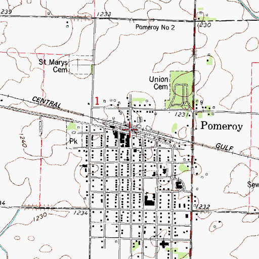 Topographic Map of Pomeroy, IA