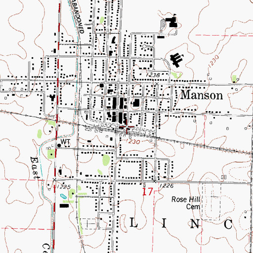 Topographic Map of Farmers Co-operative Company Elevator, IA