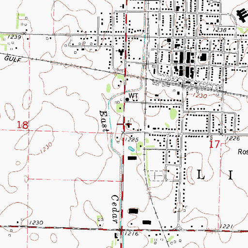 Topographic Map of Augustana Evangelical Lutheran Church, IA