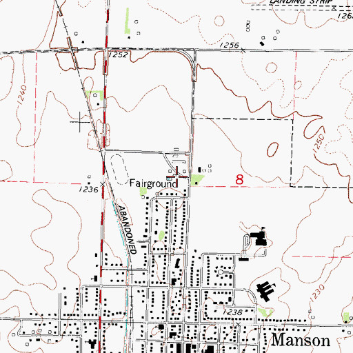 Topographic Map of Manson Fairground Park, IA