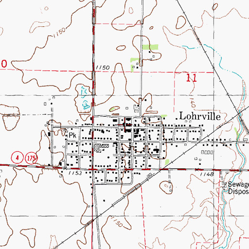 Topographic Map of Lohrville Post Office, IA