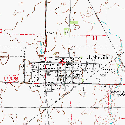 Topographic Map of J J Hands Library, IA