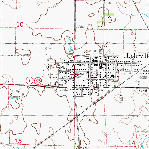 Topographic Map of South Central Calhoun Elementary School - Lohrville, IA