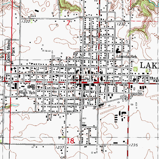 Topographic Map of Lake City Police Department, IA
