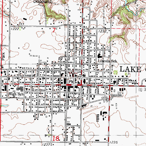 Topographic Map of Lake City Community Building, IA