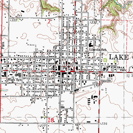Topographic Map of Lake City Library, IA
