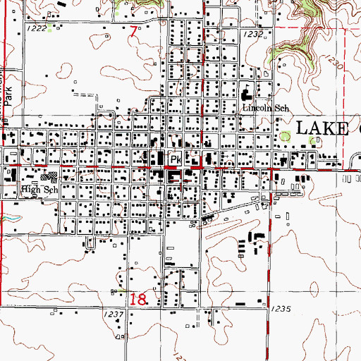 Topographic Map of Lake City Post Office, IA