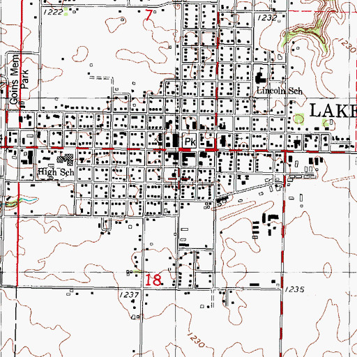Topographic Map of First American Baptist Church, IA