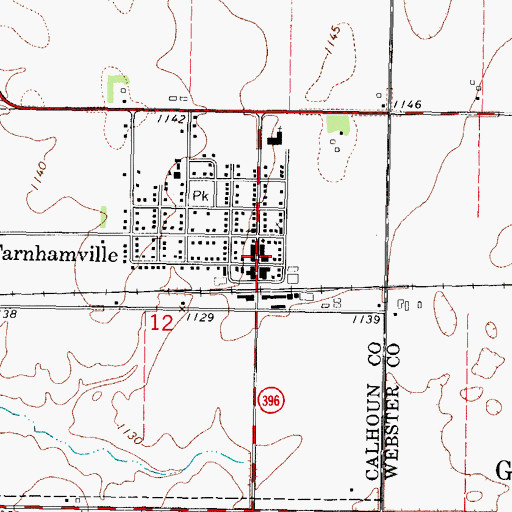 Topographic Map of Farnhamville Police Department, IA