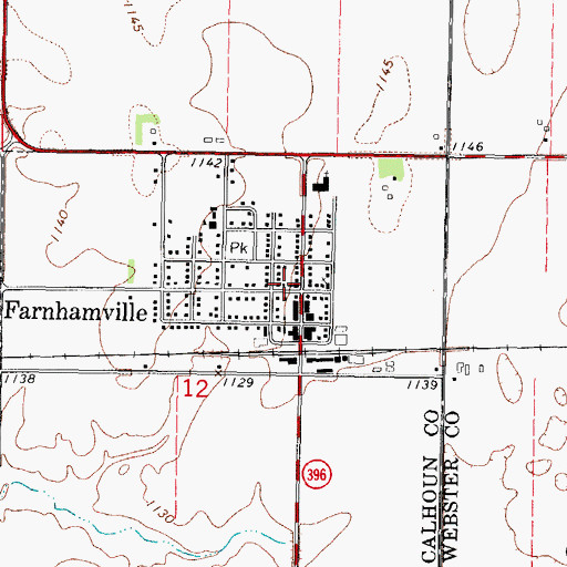 Topographic Map of First United Church, IA