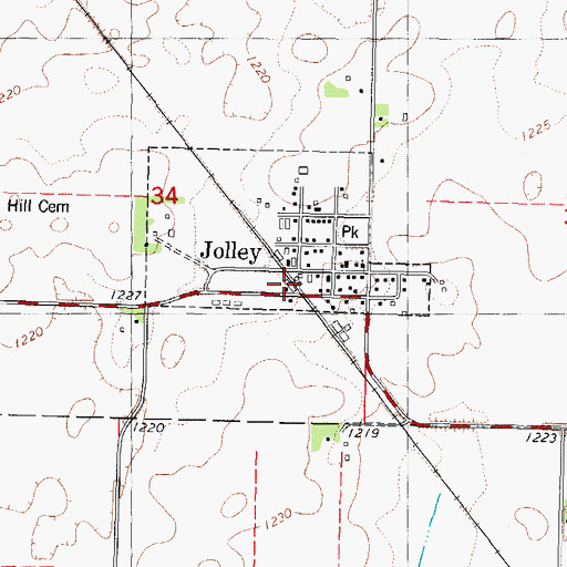 Topographic Map of Jolley (historical), IA