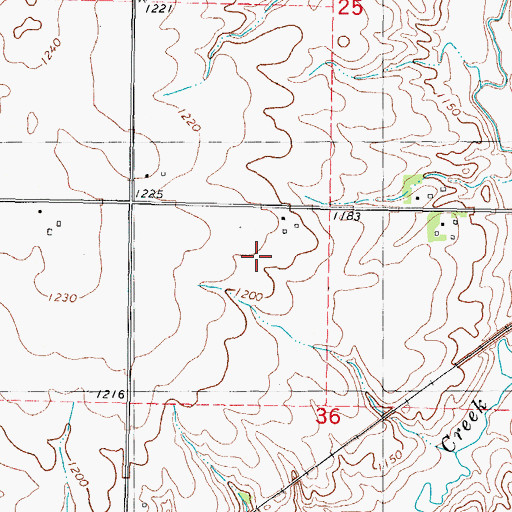 Topographic Map of Bishop Cemetery, IA
