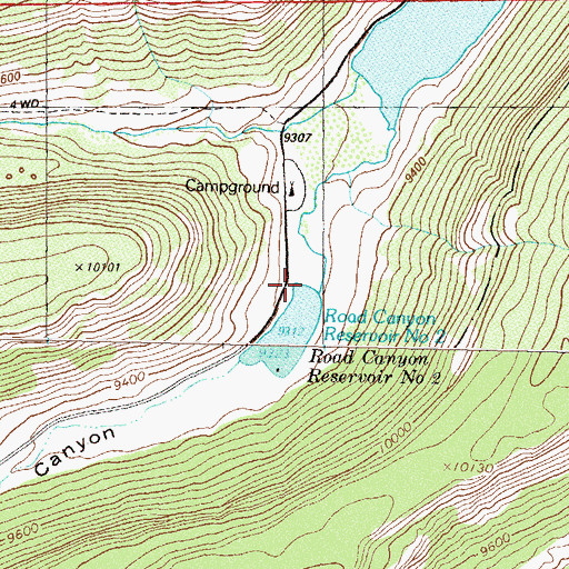 Topographic Map of Road Canyon Number 2 Dam, CO