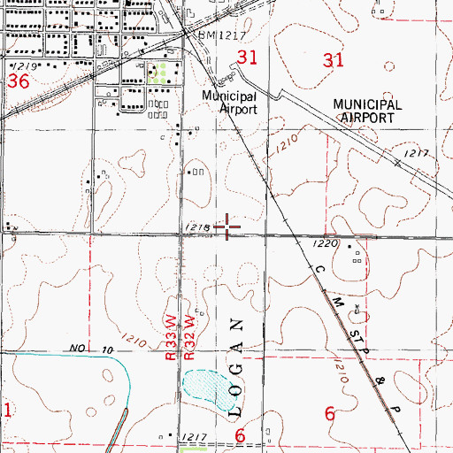 Topographic Map of Saint James Cemetery, IA