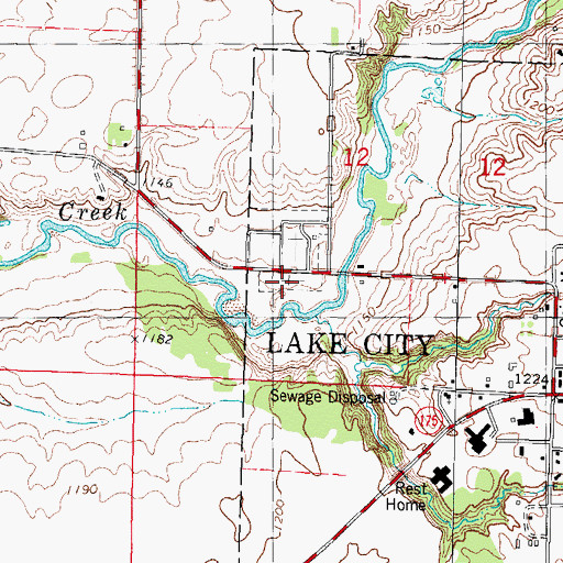 Topographic Map of Saint Mary's Cemetery, IA