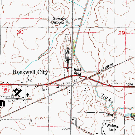 Topographic Map of Saint Francis Cemetery, IA