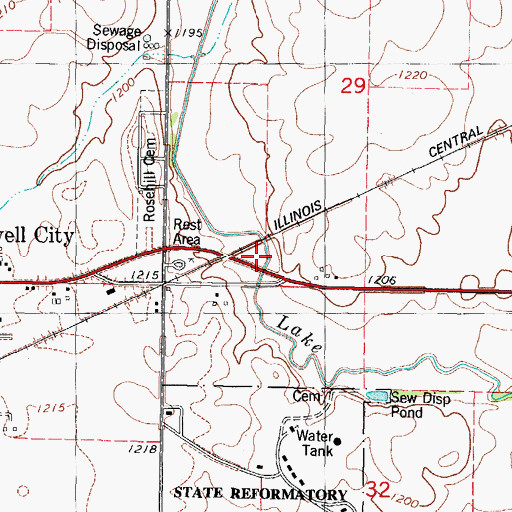 Topographic Map of Rockwell City Bridge, IA
