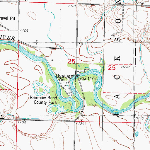 Topographic Map of Lake City Bridge, IA