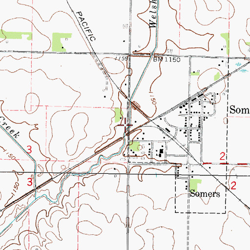 Topographic Map of Welsh Bridge, IA