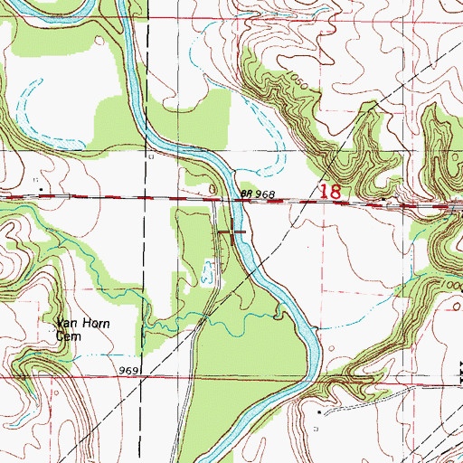 Topographic Map of Adkins Bridge Access, IA