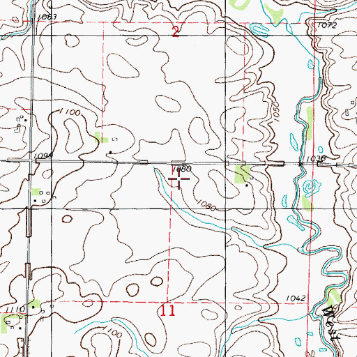 Topographic Map of Scheueman Prairie, IA