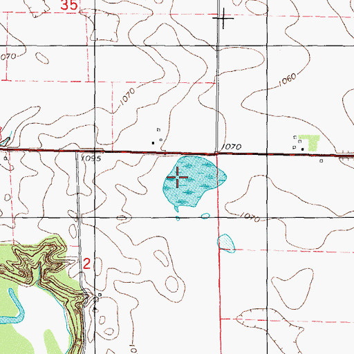 Topographic Map of Finn Pond Wildlife Area, IA
