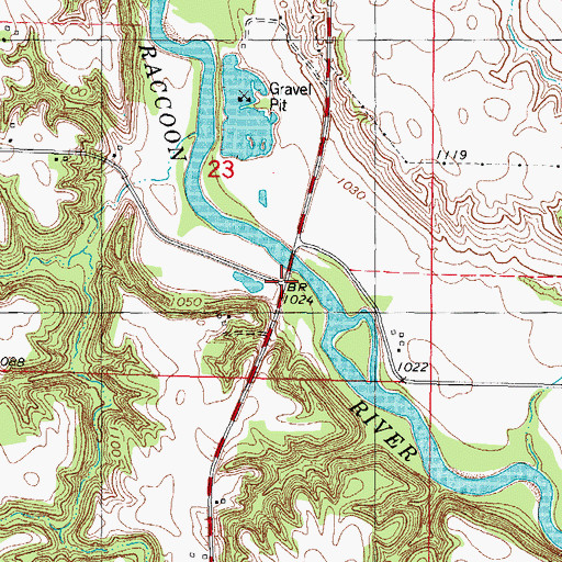 Topographic Map of Brown Bridge Access, IA