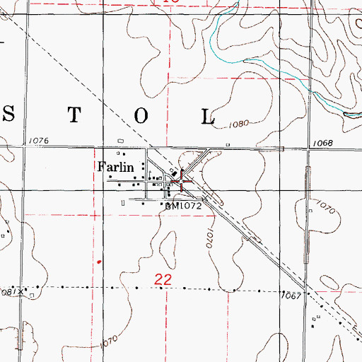 Topographic Map of Farlin (historical), IA