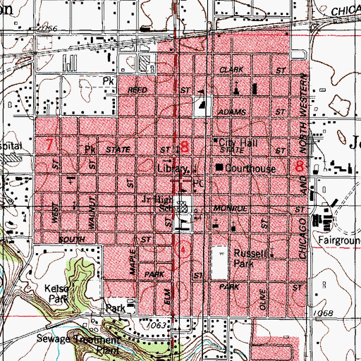 Topographic Map of Greene County Community Center, IA
