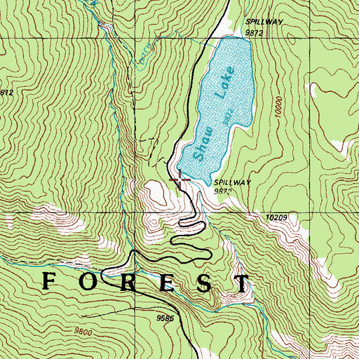 Topographic Map of Shaw Dam, CO