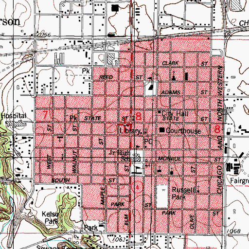 Topographic Map of Central Christian Church, IA