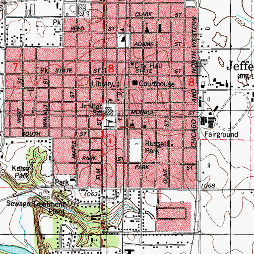Topographic Map of First United Methodist Church, IA