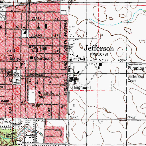 Topographic Map of Bristol Number Seven School (historical), IA