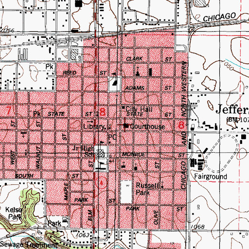 Topographic Map of Abraham Lincoln Statue, IA