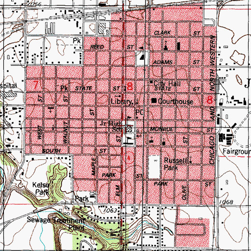 Topographic Map of Greene County Middle School, IA
