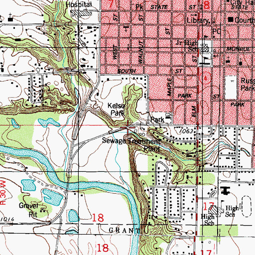 Topographic Map of Daubendiek Park, IA