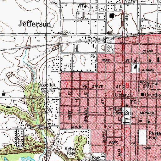 Topographic Map of Washington Park, IA