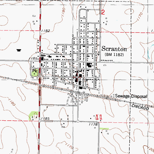 Topographic Map of Scranton Public Library, IA